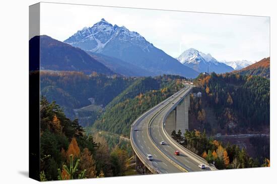 Europabrucke, Brenner Highway, Tyrol, Austria, Europe-Hans-Peter Merten-Stretched Canvas