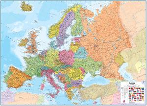 europe 143 wall map laminated educational poster