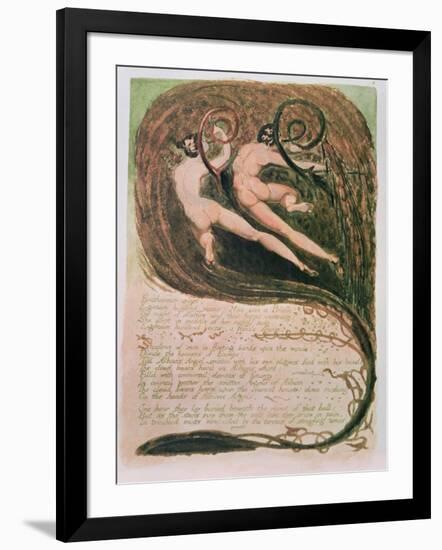 Europe a Prophecy; Entharmon Slept, Mildews Blighting Ears of Corn, C.1794 (Relief Etching, W/C)-William Blake-Framed Giclee Print