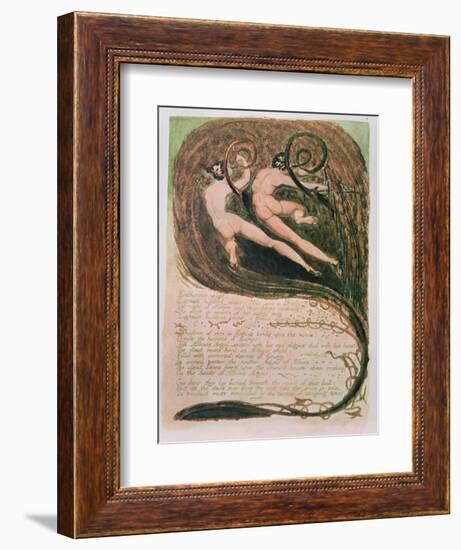 Europe a Prophecy; Entharmon Slept, Mildews Blighting Ears of Corn, C.1794 (Relief Etching, W/C)-William Blake-Framed Giclee Print