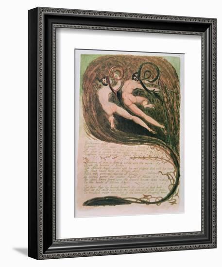 Europe a Prophecy; Entharmon Slept, Mildews Blighting Ears of Corn, C.1794 (Relief Etching, W/C)-William Blake-Framed Giclee Print