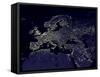 Europe At Night, Satellite Image-null-Framed Stretched Canvas