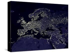 Europe At Night, Satellite Image-null-Stretched Canvas