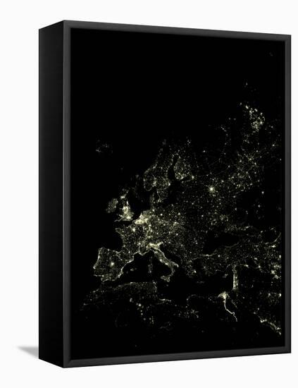 Europe At Night, Satellite Image-PLANETOBSERVER-Framed Stretched Canvas