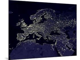 Europe At Night, Satellite Image-null-Mounted Photographic Print