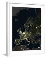 Europe At Night, Satellite Image-PLANETOBSERVER-Framed Photographic Print