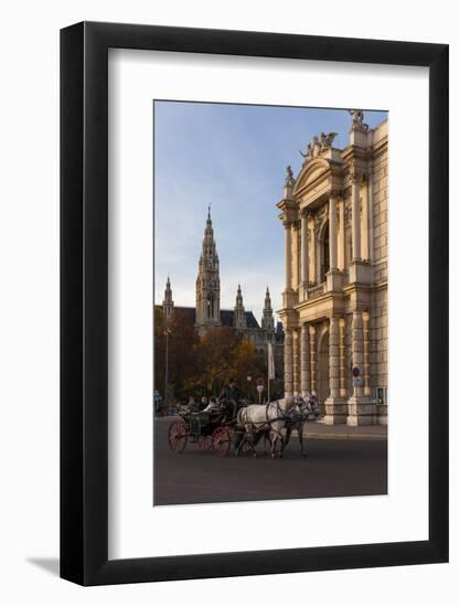 Europe, Austria, Vienna, City Hall, Burgtheater, Fiacre-Gerhard Wild-Framed Photographic Print