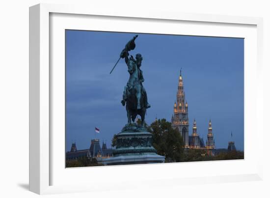 Europe, Austria, Vienna, City Hall, Equestrian Statue Archduke Charles-Gerhard Wild-Framed Photographic Print