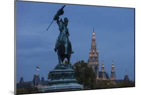 Europe, Austria, Vienna, City Hall, Equestrian Statue Archduke Charles-Gerhard Wild-Mounted Photographic Print