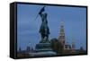 Europe, Austria, Vienna, City Hall, Equestrian Statue Archduke Charles-Gerhard Wild-Framed Stretched Canvas