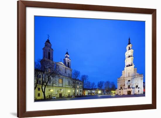 Europe, Baltic States, Lithuania, Kaunas, Church of St. Francis Xavier and Town Hall of Kaunas-Christian Kober-Framed Photographic Print