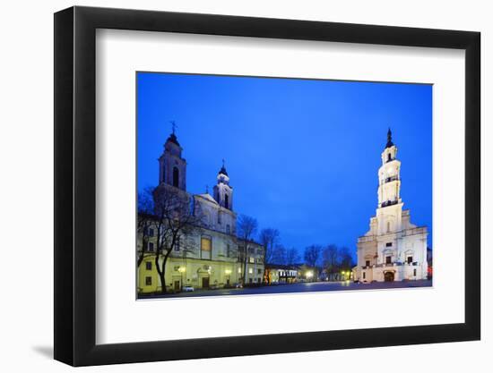 Europe, Baltic States, Lithuania, Kaunas, Church of St. Francis Xavier and Town Hall of Kaunas-Christian Kober-Framed Photographic Print