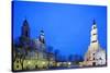 Europe, Baltic States, Lithuania, Kaunas, Church of St. Francis Xavier and Town Hall of Kaunas-Christian Kober-Stretched Canvas