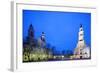 Europe, Baltic States, Lithuania, Kaunas, Church of St. Francis Xavier and Town Hall of Kaunas-Christian Kober-Framed Photographic Print