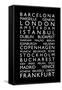 Europe Cities Bus Roll-Michael Tompsett-Framed Stretched Canvas