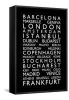 Europe Cities Bus Roll-Michael Tompsett-Framed Stretched Canvas