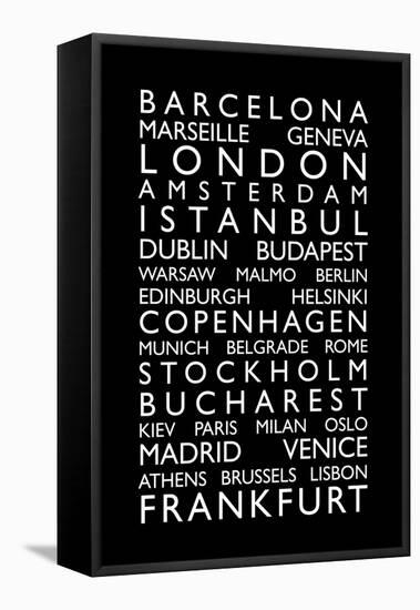 Europe Cities Bus Roll-Michael Tompsett-Framed Stretched Canvas