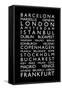 Europe Cities Bus Roll-Michael Tompsett-Framed Stretched Canvas