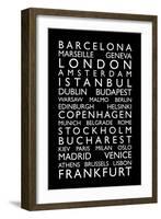 Europe Cities Bus Roll-Michael Tompsett-Framed Art Print