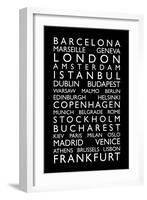 Europe Cities Bus Roll-Michael Tompsett-Framed Art Print