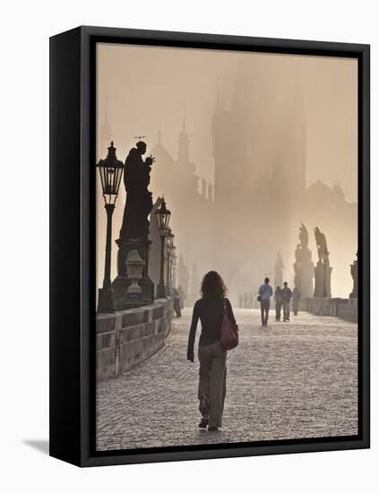 Europe, Czech Republic, Central Bohemia Region, Prague, Charles Bridge-Francesco Iacobelli-Framed Stretched Canvas