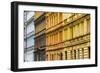 Europe, Czech Republic, Prague. Facade of colorful buildings.-Jaynes Gallery-Framed Photographic Print