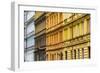 Europe, Czech Republic, Prague. Facade of colorful buildings.-Jaynes Gallery-Framed Photographic Print