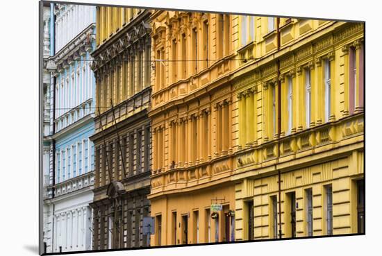 Europe, Czech Republic, Prague. Facade of colorful buildings.-Jaynes Gallery-Mounted Photographic Print