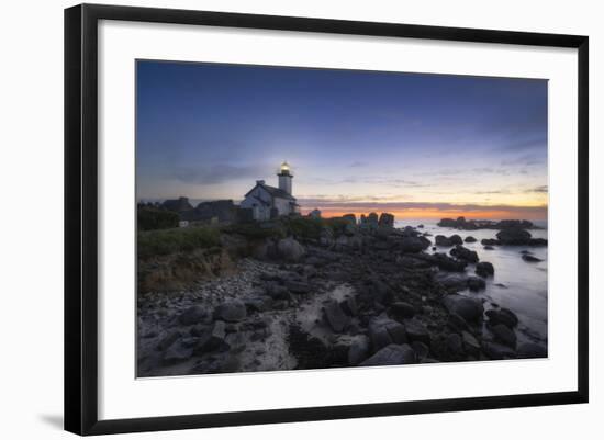 Europe, France, Brignogan - Lighthouse Of Pontusval At Sunset-Aliaume Chapelle-Framed Photographic Print