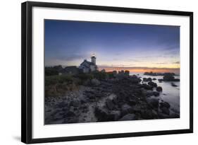 Europe, France, Brignogan - Lighthouse Of Pontusval At Sunset-Aliaume Chapelle-Framed Photographic Print