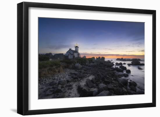 Europe, France, Brignogan - Lighthouse Of Pontusval At Sunset-Aliaume Chapelle-Framed Photographic Print