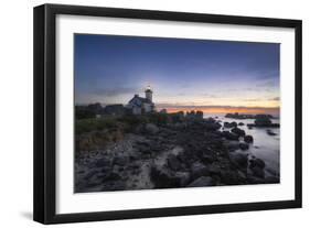 Europe, France, Brignogan - Lighthouse Of Pontusval At Sunset-Aliaume Chapelle-Framed Photographic Print