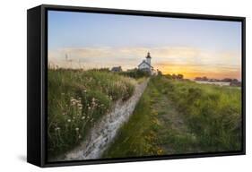 Europe, France, Brittany -Sunset At The Lighthouse Of Pontusval (Brignogan)-Aliaume Chapelle-Framed Stretched Canvas