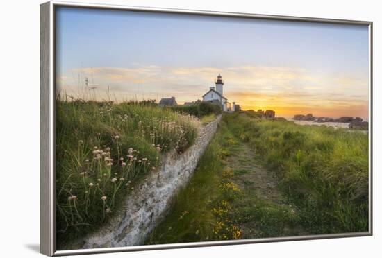 Europe, France, Brittany -Sunset At The Lighthouse Of Pontusval (Brignogan)-Aliaume Chapelle-Framed Photographic Print