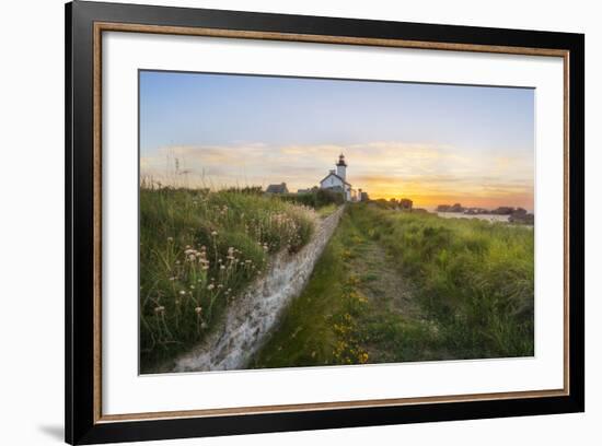 Europe, France, Brittany -Sunset At The Lighthouse Of Pontusval (Brignogan)-Aliaume Chapelle-Framed Photographic Print