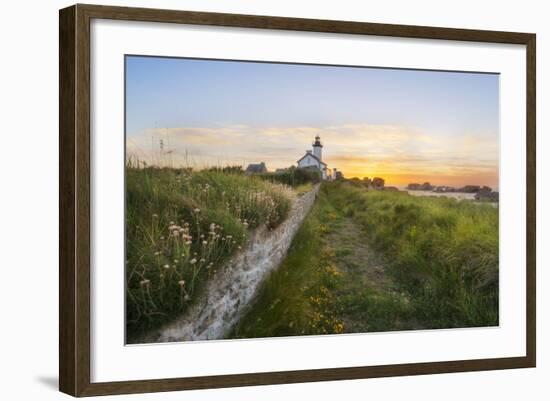 Europe, France, Brittany -Sunset At The Lighthouse Of Pontusval (Brignogan)-Aliaume Chapelle-Framed Photographic Print