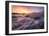 Europe, France, Brittany - Waves Crashing On The Rocks Of The Brittain Coastline During Sunset-Aliaume Chapelle-Framed Photographic Print