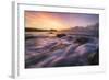 Europe, France, Brittany - Waves Crashing On The Rocks Of The Brittain Coastline During Sunset-Aliaume Chapelle-Framed Photographic Print