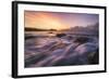 Europe, France, Brittany - Waves Crashing On The Rocks Of The Brittain Coastline During Sunset-Aliaume Chapelle-Framed Photographic Print