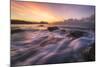 Europe, France, Brittany - Waves Crashing On The Rocks Of The Brittain Coastline During Sunset-Aliaume Chapelle-Mounted Photographic Print