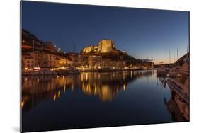 Europe, France, Corsica, Bonifacio, Harbour and Old Town in the Dusk-Gerhard Wild-Mounted Photographic Print