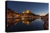 Europe, France, Corsica, Bonifacio, Harbour and Old Town in the Dusk-Gerhard Wild-Stretched Canvas