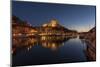 Europe, France, Corsica, Bonifacio, Harbour and Old Town in the Dusk-Gerhard Wild-Mounted Photographic Print
