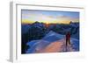 Europe, France, Haute Savoie, Rhone Alps, Chamonix, Aiguille Du Midi Snow Arete, Sunrise (Mr)-Christian Kober-Framed Photographic Print