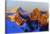 Europe, France, Haute Savoie, Rhone Alps, Chamonix, Grand Combin and the Matterhorn in Switzerland-Christian Kober-Stretched Canvas