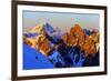 Europe, France, Haute Savoie, Rhone Alps, Chamonix, Grand Combin and the Matterhorn in Switzerland-Christian Kober-Framed Photographic Print