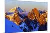 Europe, France, Haute Savoie, Rhone Alps, Chamonix, Grand Combin and the Matterhorn in Switzerland-Christian Kober-Mounted Photographic Print