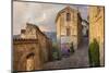 Europe, France, Lacoste. Street scene at sunrise.-Jaynes Gallery-Mounted Photographic Print