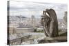 Europe, France, Paris. a Gargoyle on the Notre Dame Cathedral-Charles Sleicher-Stretched Canvas