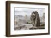 Europe, France, Paris. a Gargoyle on the Notre Dame Cathedral-Charles Sleicher-Framed Photographic Print